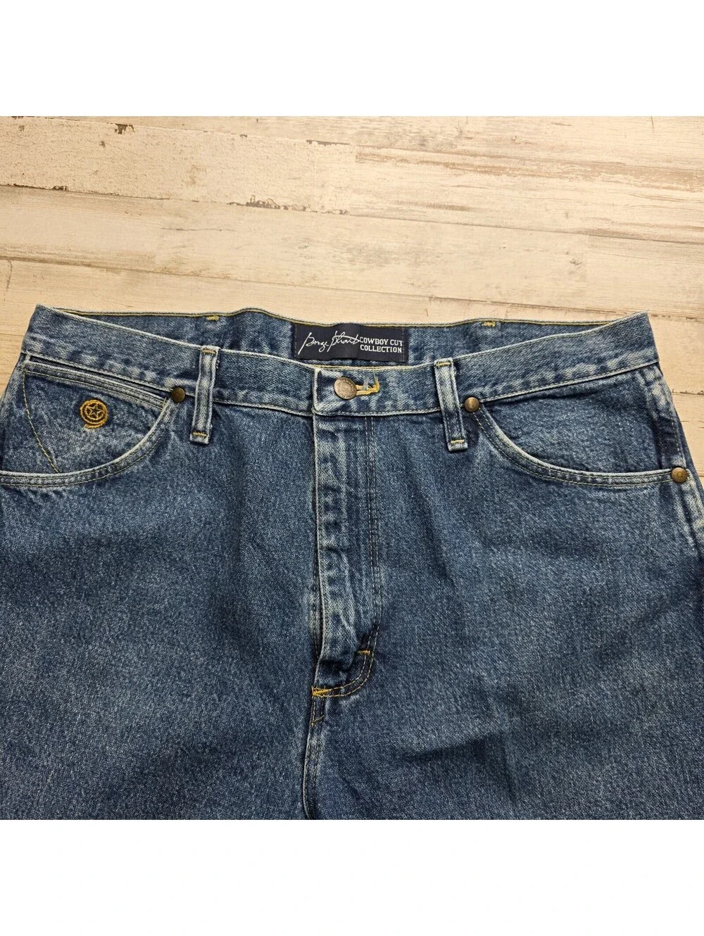 Wrangler Jeans Men 35x32 Blue 13MGSHD Cowboy Cut Denim Workwear George Strait